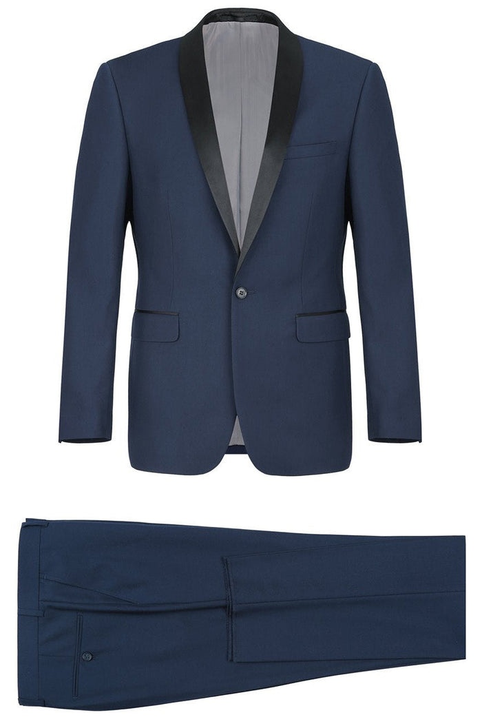 Paris Navy 1-Button Shawl Tuxedo (2-Piece Set) by RN Collection