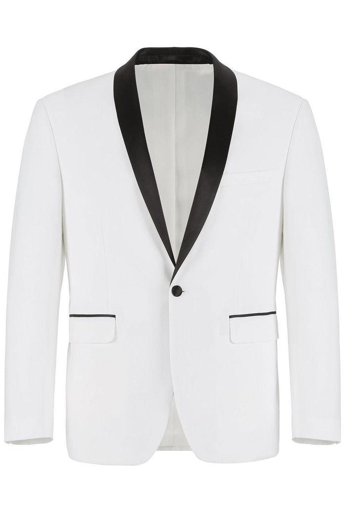 Paris Off-White 1-Button Shawl Tuxedo (2-Piece Set) by RN Collection