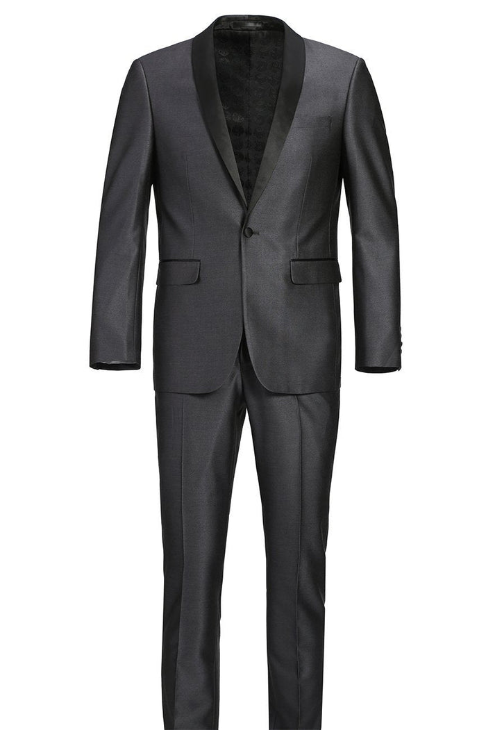 Paris Sharkskin 1-Button Shawl Tuxedo (2-Piece Set) by RN Collection
