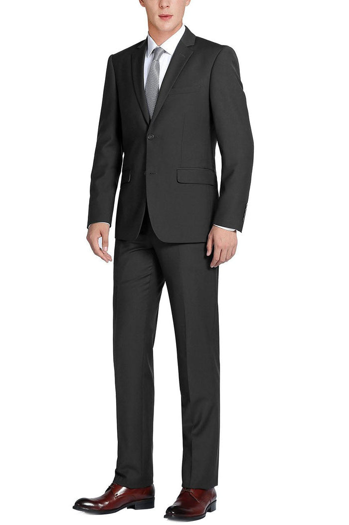 Rafael Black 2-Button Notch Suit (2-Piece Set) by RN Collection