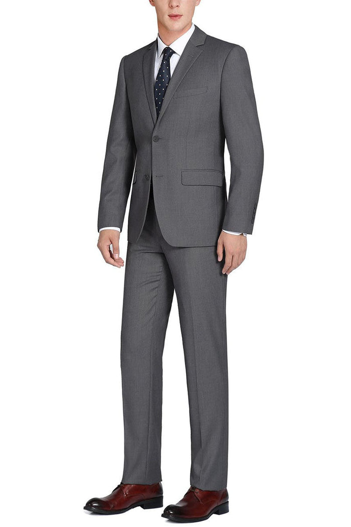 Rafael Dark Grey 2-Button Notch Suit (2-Piece Set) by RN Collection