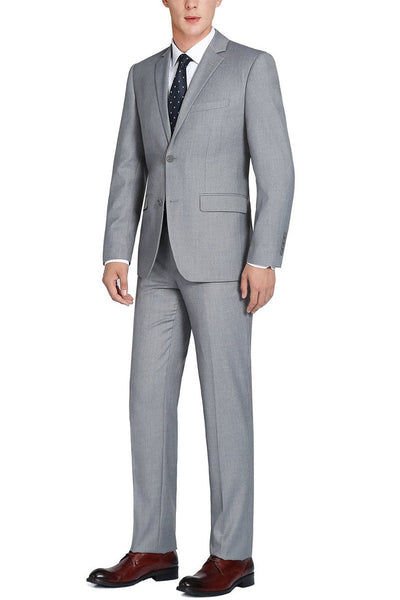 Rafael Light Grey 2-Button Notch Suit (2-Piece Set) by RN Collection