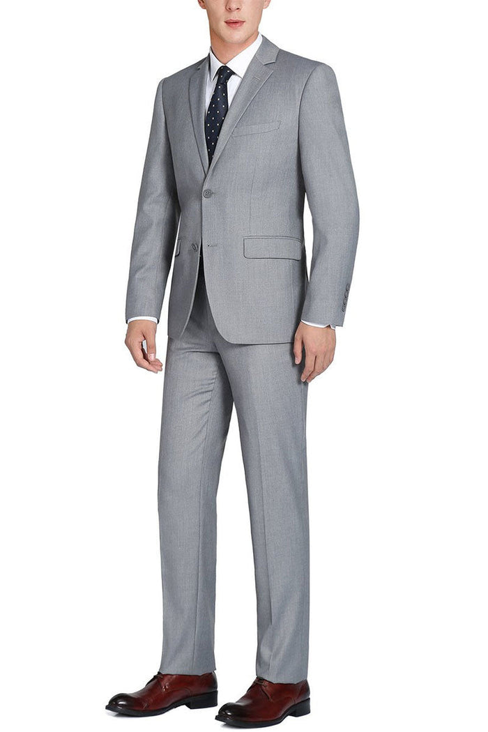 Rafael Light Grey 2-Button Notch Suit (2-Piece Set) by RN Collection