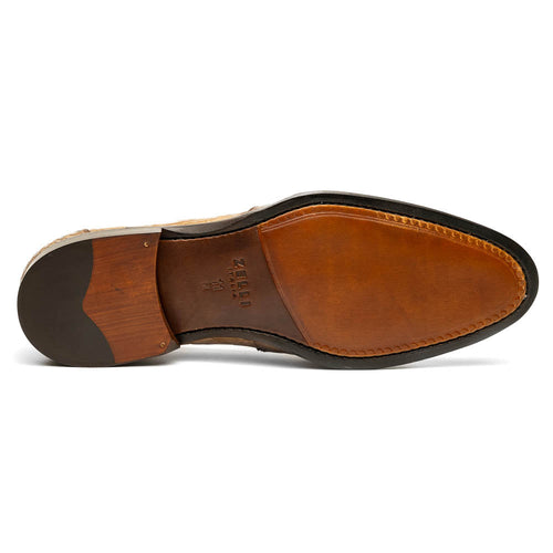 Zelli Roma Genuine Caiman Crocodile Penny Loafers in Taupe