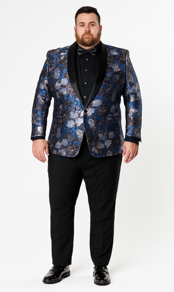 Rose & Lavender Floral Tuxedo Jacket with Shawl Lapel – Slim Fit