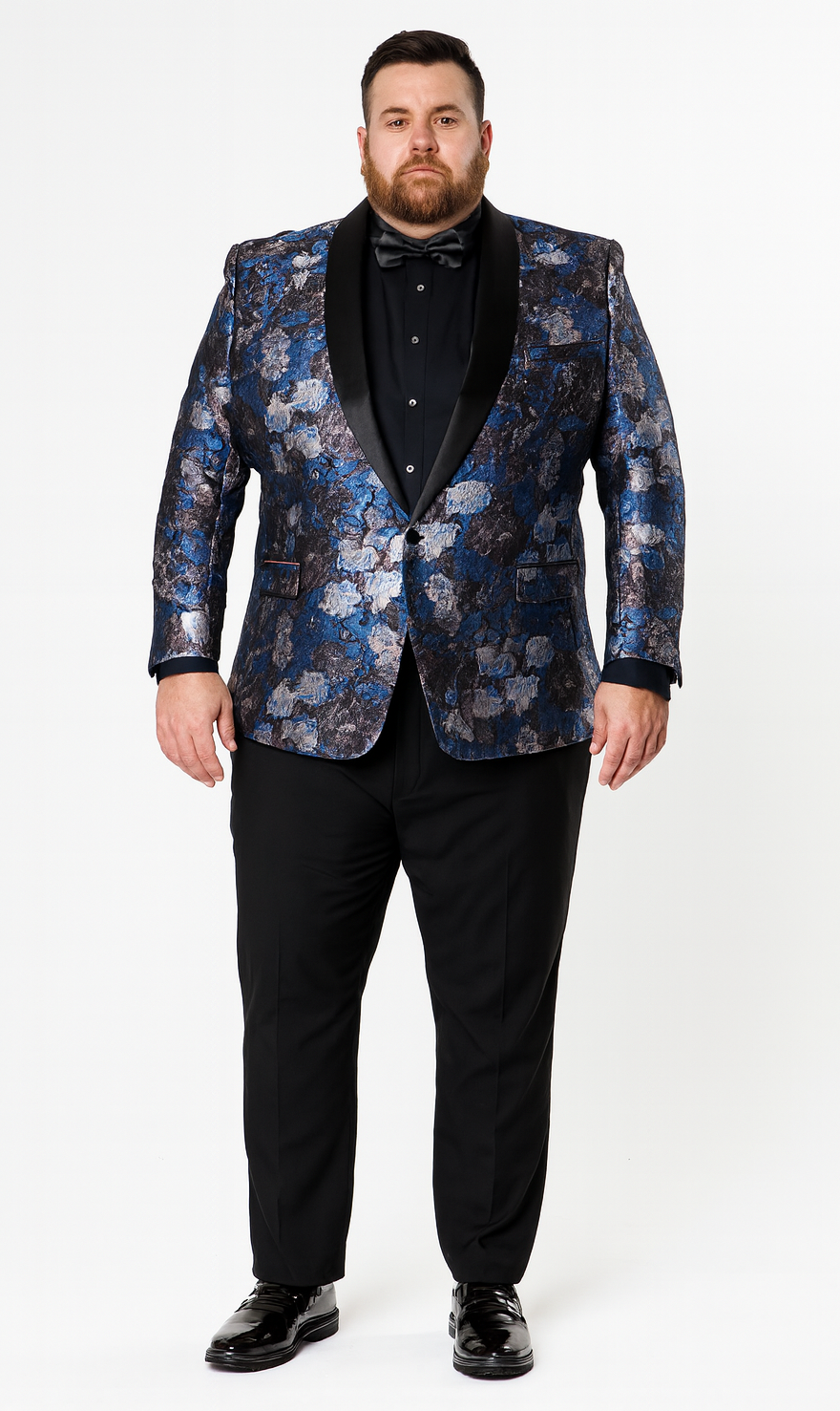 Rose & Lavender Floral Tuxedo Jacket with Shawl Lapel – Slim Fit