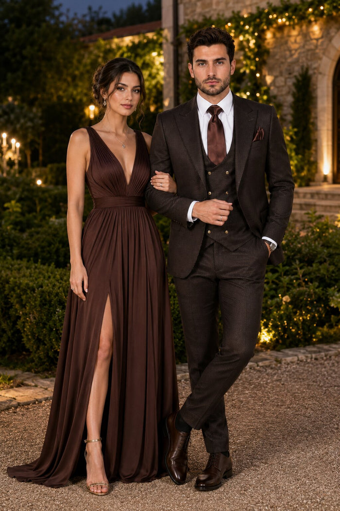 Rossi Man BOND RM1753 Slim Fit 3-Piece Suit - 1-Button Peak Lapel Men’s Formalwear by USA Men's Outlet