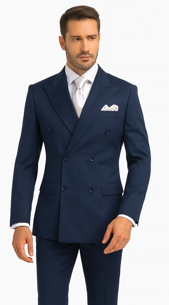 Rossi Man ARTHUR RM2302 Double-Breasted Suit - Men’s Formalwear by USA Men's Outlet
