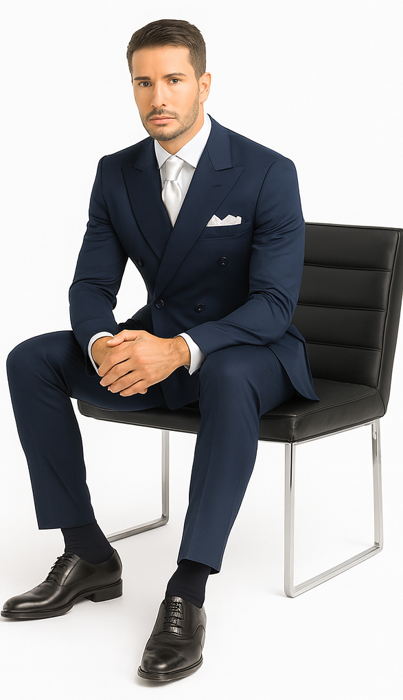Rossi Man ARTHUR RM2302 Double-Breasted Suit - Men’s Formalwear by USA Men's Outlet