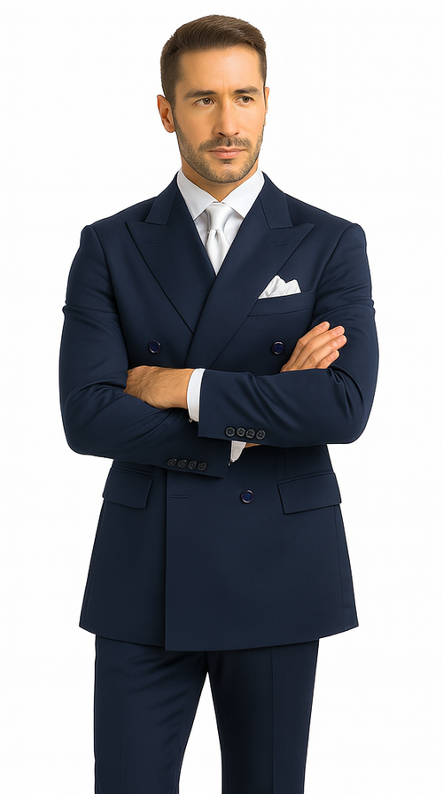 Rossi Man ARTHUR RM2302 Double-Breasted Suit - Men’s Formalwear by USA Men's Outlet