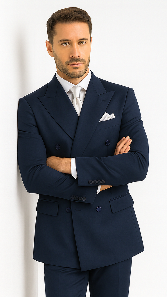 Rossi Man ARTHUR RM2302 Double-Breasted Suit - Men’s Formalwear by USA Men's Outlet