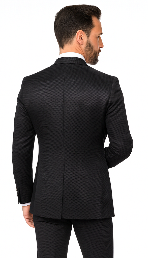 Rossi Man Bond RM1751 Black Slim Fit 3-Piece Suit - Men’s Formalwear by USA Men's Outlet