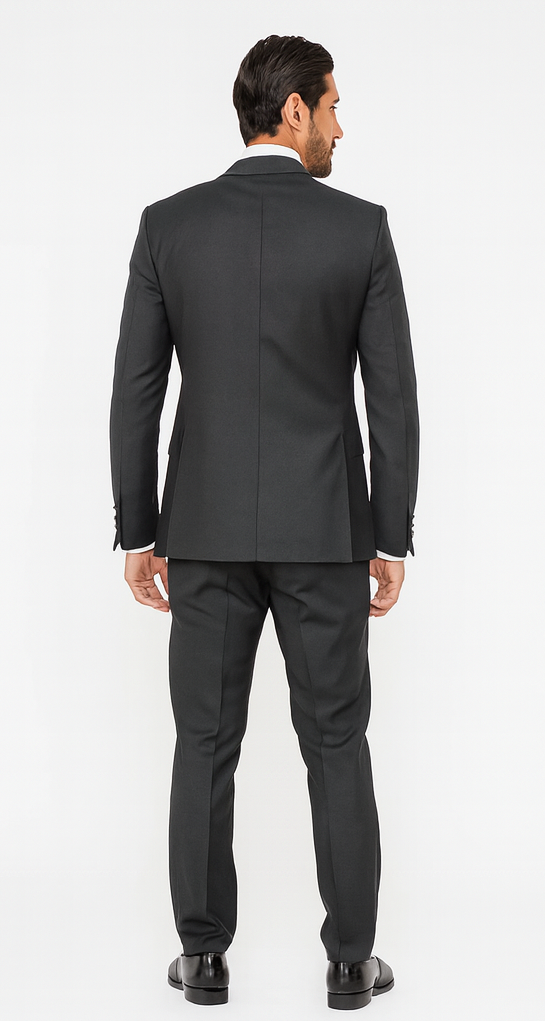 Rossi Man BOND RM1779 Slim Fit 3-Piece Black Suit - Men’s Formalwear by USA Men's Outlet