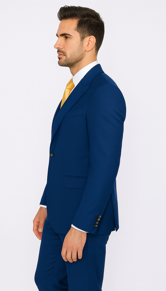 Rossi Man BOND RM1780 Slim Fit 3-Piece Royal Blue Suit - Men’s Formalwear by USA Men's Outlet