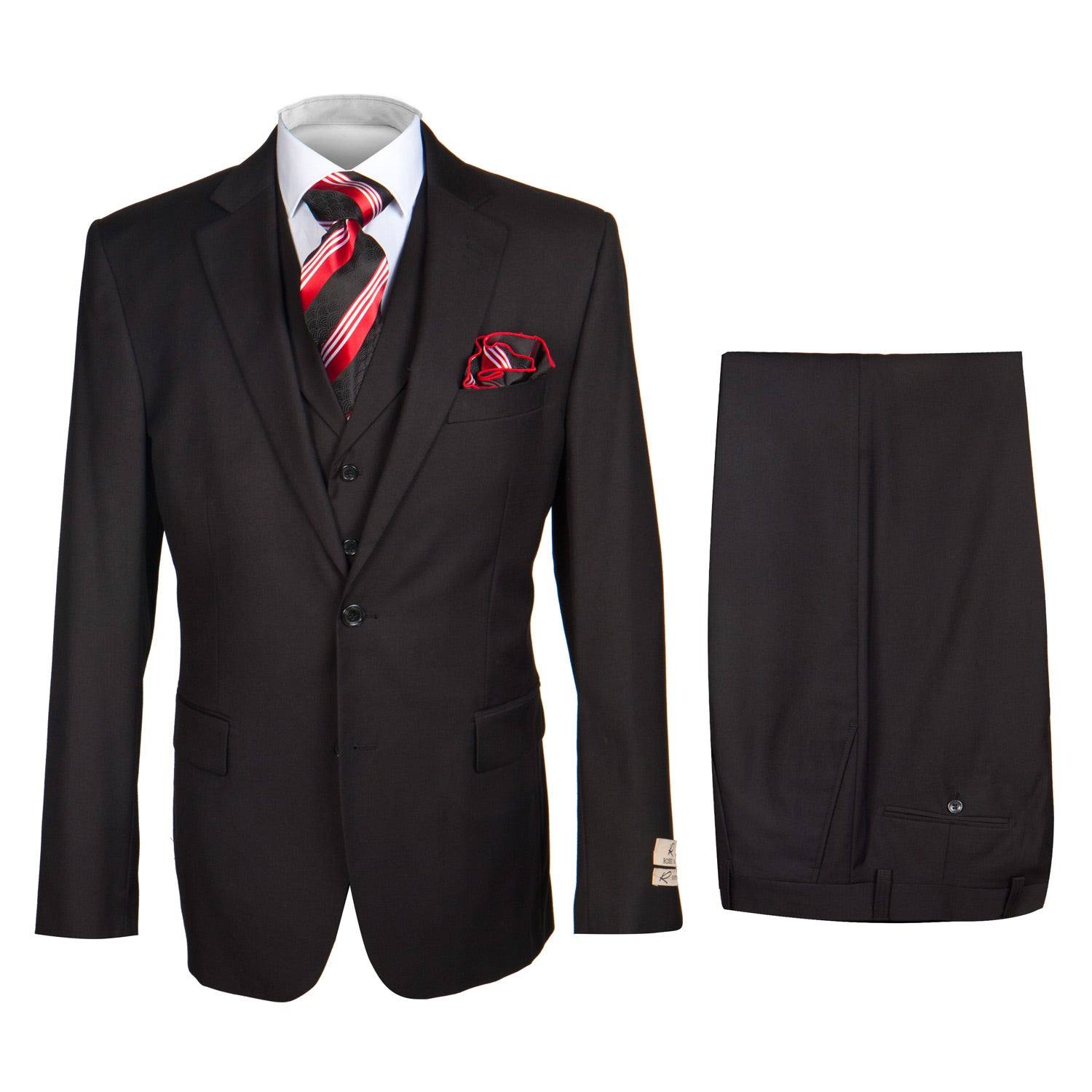 Rossi Man CYRUS RM101 Black 3-Piece Suit - Classic Men’s Formalwear at USA Men's Outlet