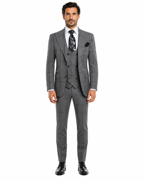 Rossi Man Men’s Dress Suit - Classic Rossiman Formalwear for Timeless Style - Italian Tailored Slim Fit Suit | USA Men's Outlet