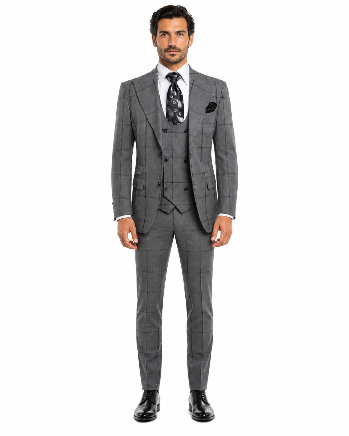 Rossi Man Men’s Dress Suit - Classic Rossiman Formalwear for Timeless Style - Italian Tailored Slim Fit Suit | USA Men's Outlet