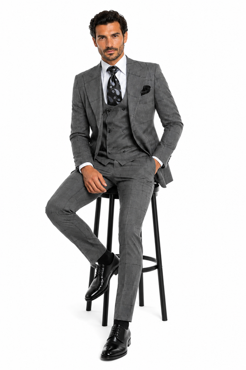Rossi Man Men’s Dress Suit - Classic Rossiman Formalwear for Timeless Style - Italian Tailored Slim Fit Suit | USA Men's Outlet