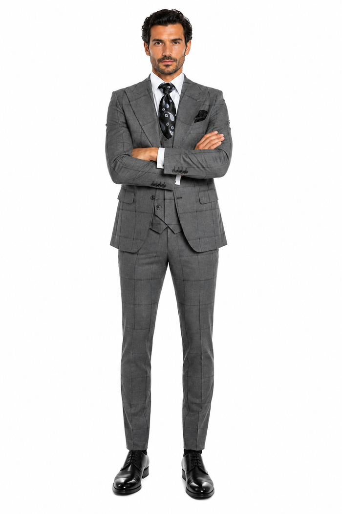 Rossi Man Men’s Dress Suit - Classic Rossiman Formalwear for Timeless Style - Italian Tailored Slim Fit Suit | USA Men's Outlet