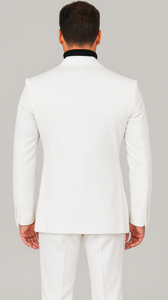 Rossi Man DUKE RM1762 Slim Fit 3-Piece White Suit - Modern Tailored Formalwear for Men at USA Men's Outlet