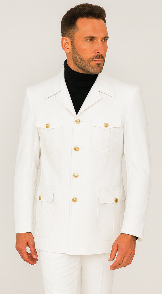 Rossi Man DUKE RM1762 Slim Fit 3-Piece White Suit - Modern Tailored Formalwear for Men at USA Men's Outlet