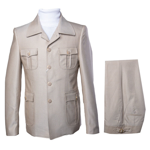 Rossi Man DUKE RM1766 Slim Fit 3-Piece Suit for Men - Modern Cream Off-White Formalwear | USA Men's Outlet