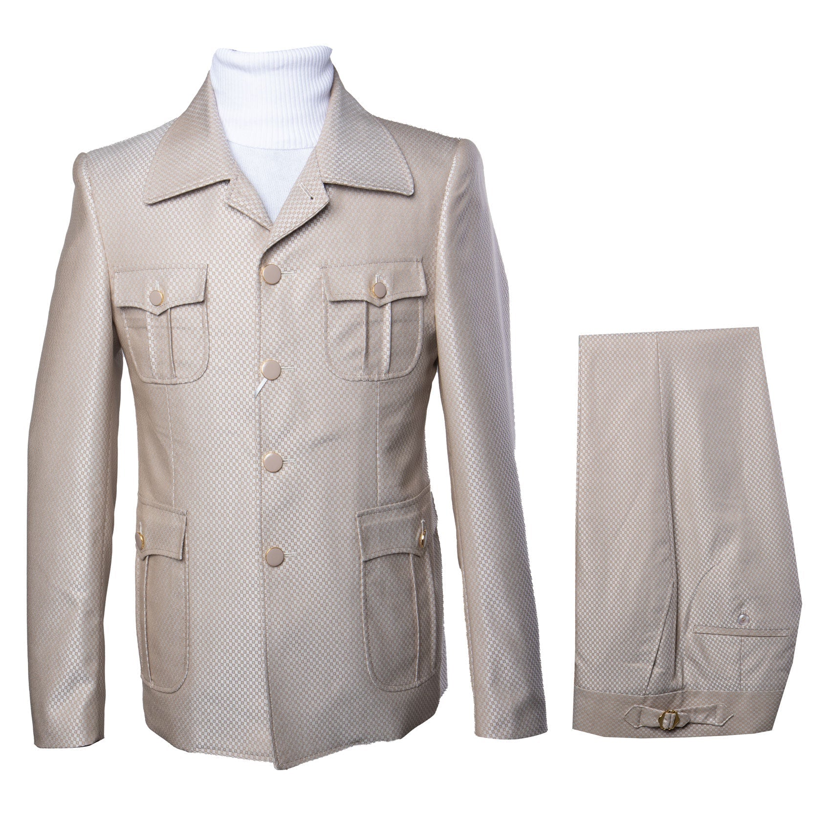 Rossi Man DUKE RM1766 Slim Fit 3-Piece Suit for Men - Modern Cream Off-White Formalwear | USA Men's Outlet