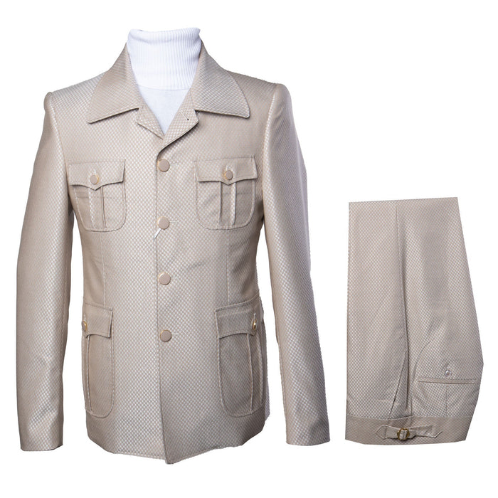 Rossi Man DUKE RM1766 Slim Fit 3-Piece Suit for Men - Modern Cream Off-White Formalwear | USA Men's Outlet