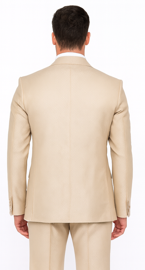 Rossi Man DUKE RM1766 Slim Fit 3-Piece Suit for Men - Modern Cream Off-White Formalwear | USA Men's Outlet