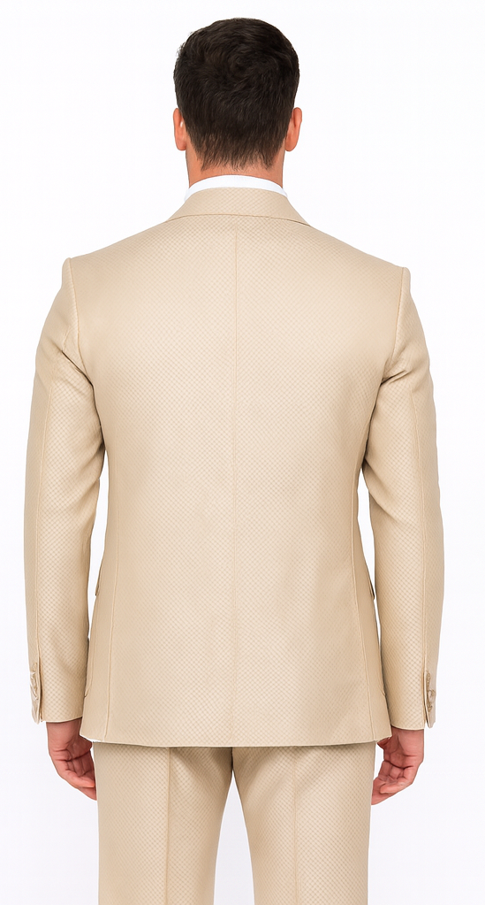 Rossi Man DUKE RM1766 Slim Fit 3-Piece Suit for Men - Modern Cream Off-White Formalwear | USA Men's Outlet