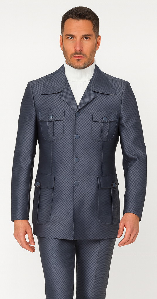 Rossi Man DUKE RM1767 Slim Fit 3-Piece Steel Grey Suit - Modern Formalwear for Men USA Men's Outlet