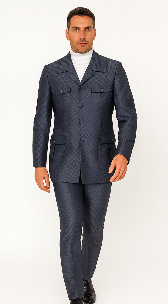 Rossi Man DUKE RM1767 Slim Fit 3-Piece Steel Grey Suit - Modern Formalwear for Men USA Men's Outlet