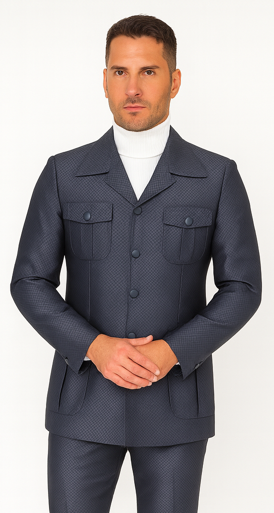 Rossi Man DUKE RM1767 Slim Fit 3-Piece Steel Grey Suit - Modern Formalwear for Men USA Men's Outlet