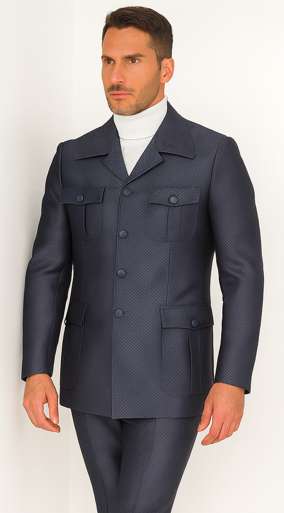 Rossi Man DUKE RM1767 Slim Fit 3-Piece Steel Grey Suit - Modern Formalwear for Men USA Men's Outlet