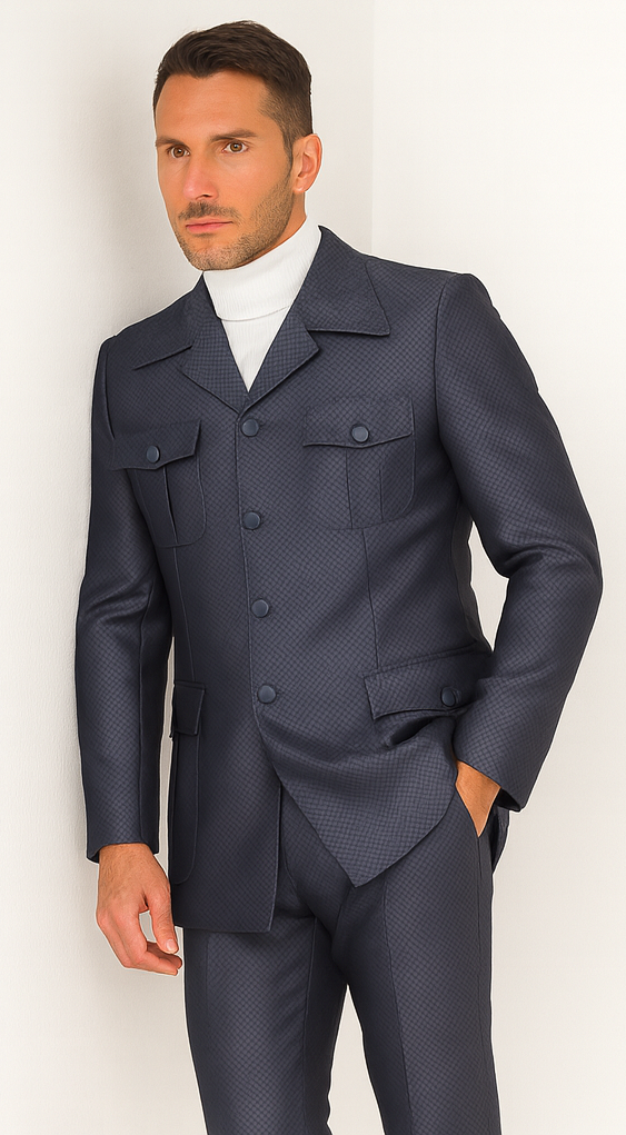 Rossi Man DUKE RM1767 Slim Fit 3-Piece Steel Grey Suit - Modern Formalwear for Men USA Men's Outlet
