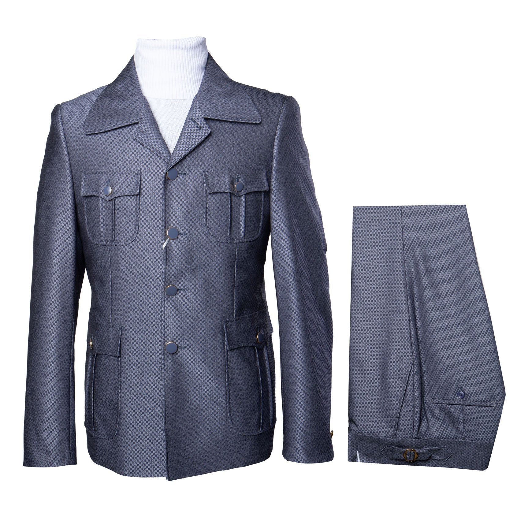 Rossi Man DUKE RM1767 Slim Fit 3-Piece Steel Grey Suit - Modern Formalwear for Men USA Men's Outlet