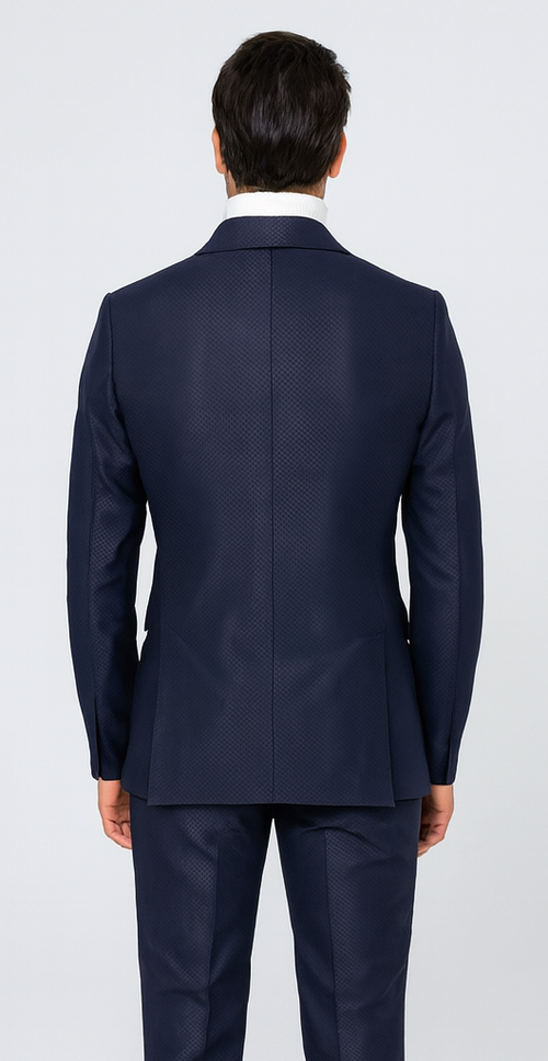 Rossi Man DUKE RM1768 Slim Fit 3-Piece Navy Suit - Modern Formalwear for Men by USA Men's Outlet