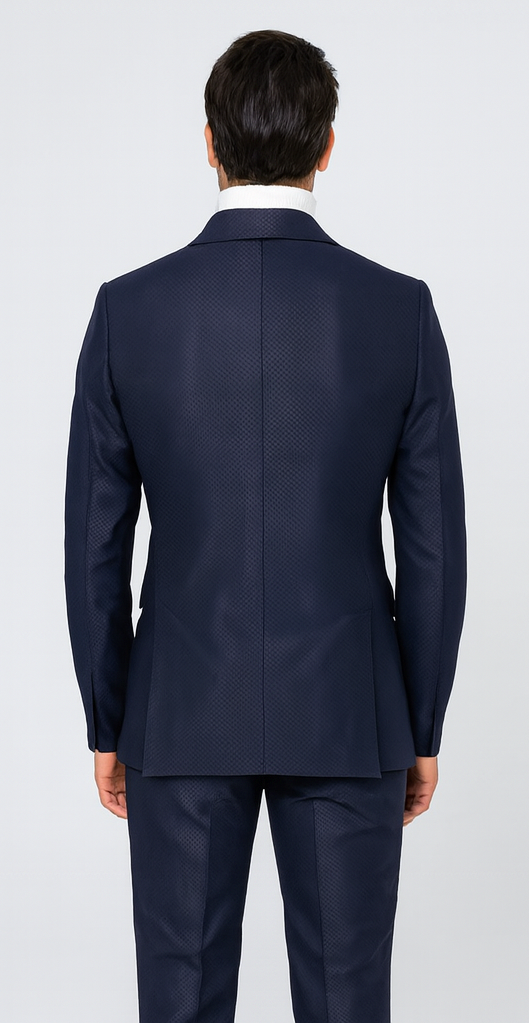 Rossi Man DUKE RM1768 Slim Fit 3-Piece Navy Suit - Modern Formalwear for Men by USA Men's Outlet