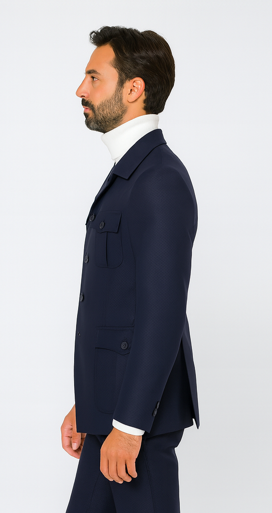 Rossi Man DUKE RM1768 Slim Fit 3-Piece Navy Suit - Modern Formalwear for Men by USA Men's Outlet