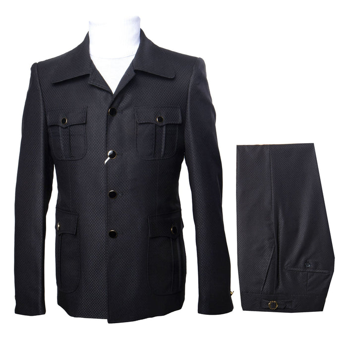 Rossi Man DUKE RM1769 Slim Fit Black 3-Piece Suit for Men - Modern Mens Formalwear at USA Men's Outlet