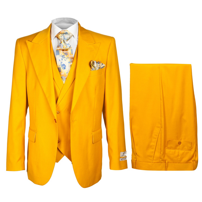 Rossi Man ELI RM103 Bold Yellow 3-Piece Suit - Men’s Formalwear by USA Men's Outlet