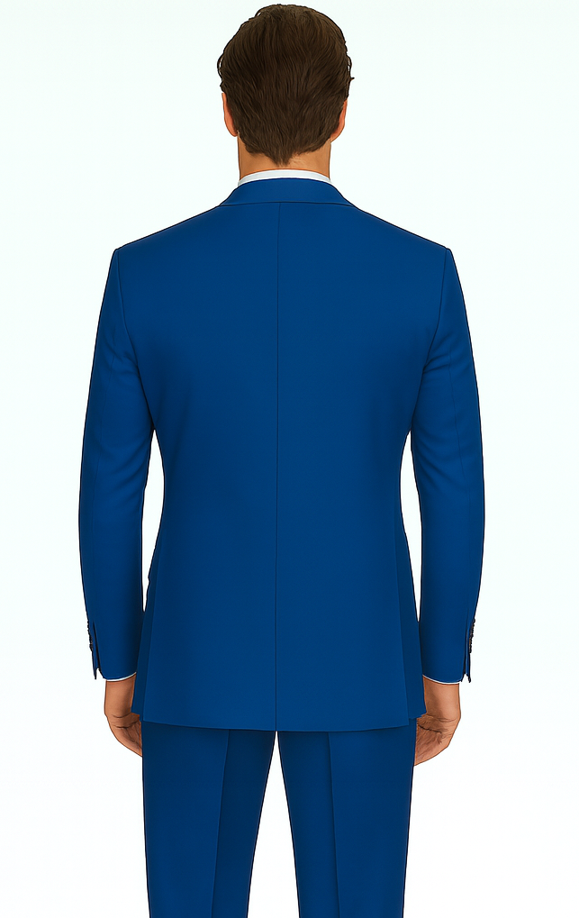 Rossi Man ELI RM110 Royal Blue 3-Piece Suit - Slim Fit Men’s Formalwear USA Men's Outlet