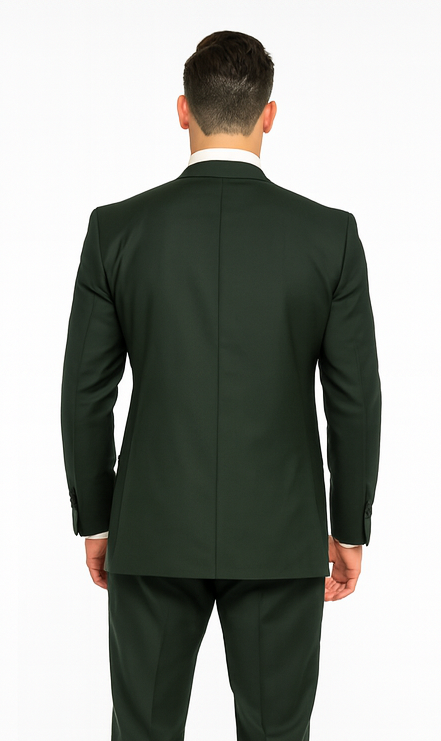 Rossi Man ELI RM117 Hunter Green 3-Piece Suit - Classic Men’s Formalwear USA Men's Outlet