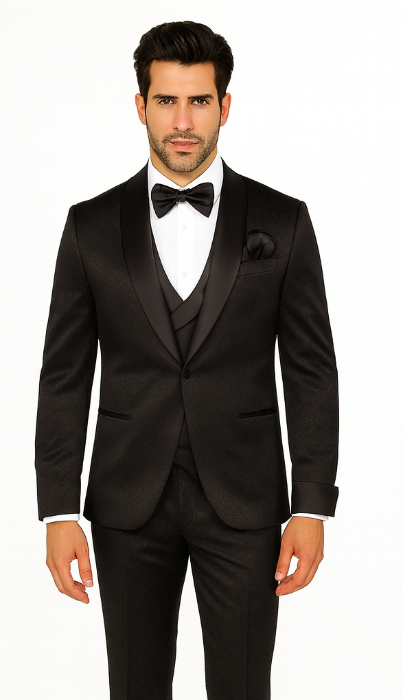Rossi Man Ford RM1912 Black Slim Fit Suit - Modern Men’s Formalwear by USA Men's Outlet