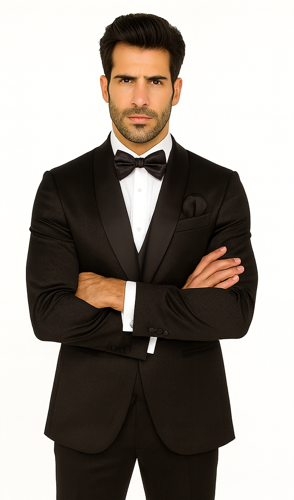Rossi Man Ford RM1912 Black Slim Fit Suit - Modern Men’s Formalwear by USA Men's Outlet