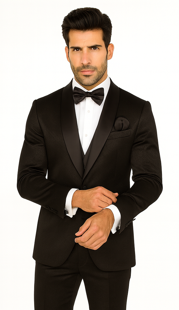 Rossi Man Ford RM1912 Black Slim Fit Suit - Modern Men’s Formalwear by USA Men's Outlet