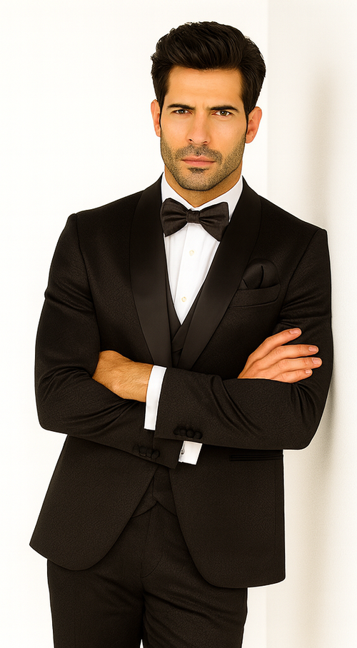 Rossi Man Ford RM1912 Black Slim Fit Suit - Modern Men’s Formalwear by USA Men's Outlet