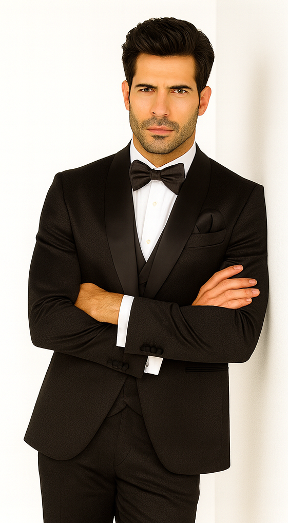 Rossi Man Ford RM1912 Black Slim Fit Suit - Modern Men’s Formalwear by USA Men's Outlet