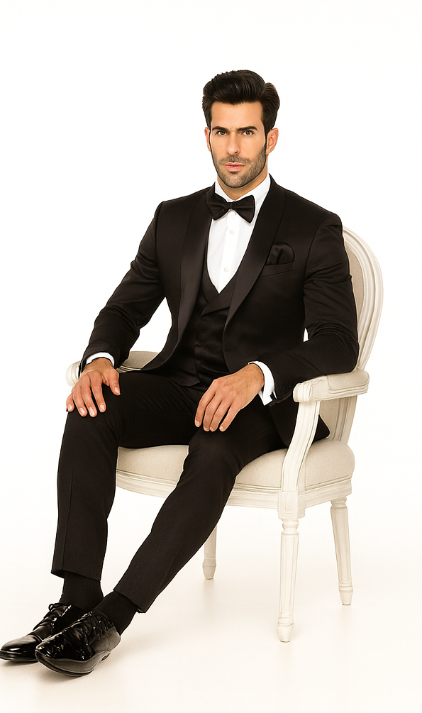 Rossi Man Ford RM1912 Black Slim Fit Suit - Modern Men’s Formalwear by USA Men's Outlet