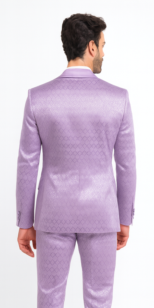 Rossi Man FORD RM1914 Men’s Slim Fit 3-Piece Purple Suit - Modern Formalwear for Events USA Men's Outlet